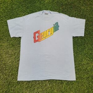 Vintage 80s Georgia Rainbow T-Shirt Mens Large Single-Stitch 50/50